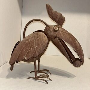 Metal Raven Bird Watering Can Animal Garden Art Unique Rust‎ Colored